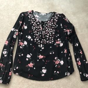 Candie’s Black Floral Long Sleeve